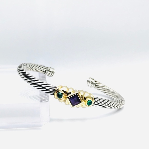 David Yurman Albion 20mm Amethyst Ring With Gold - Picture 1 of 7